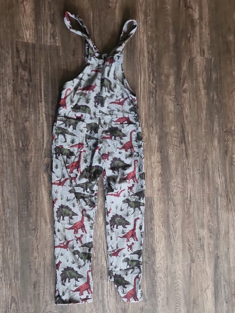 Dinosaur Print Jumpsuit Romper - Red & Green - Picture 5 of 5